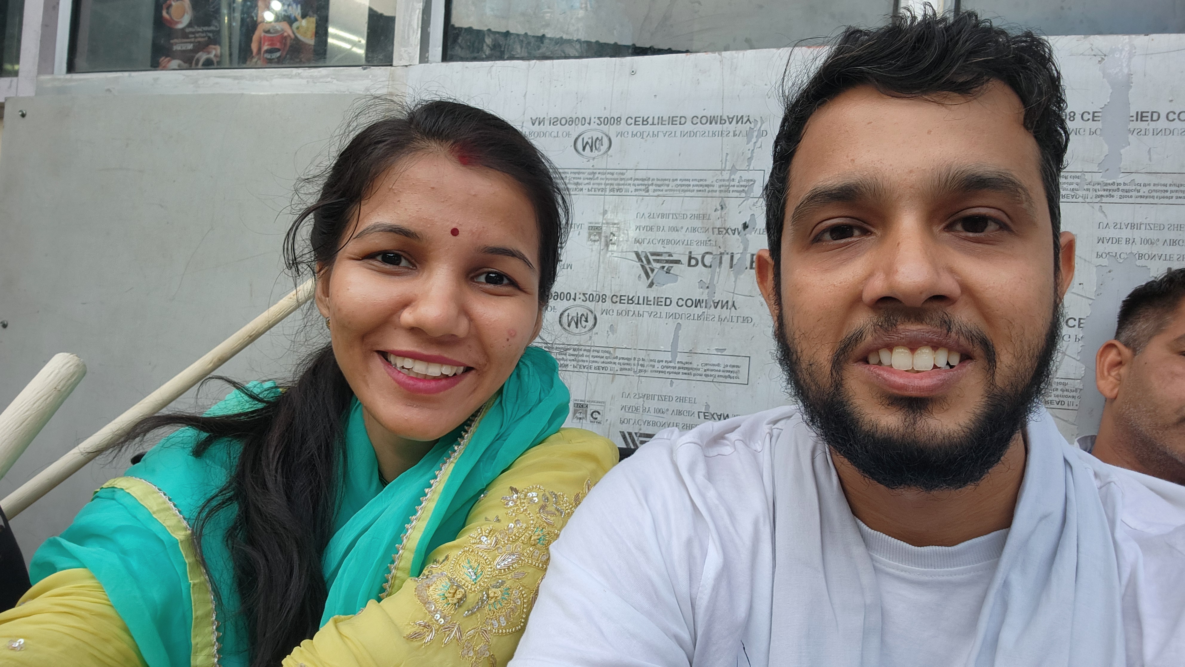Couple taking a casual daytime selfie together